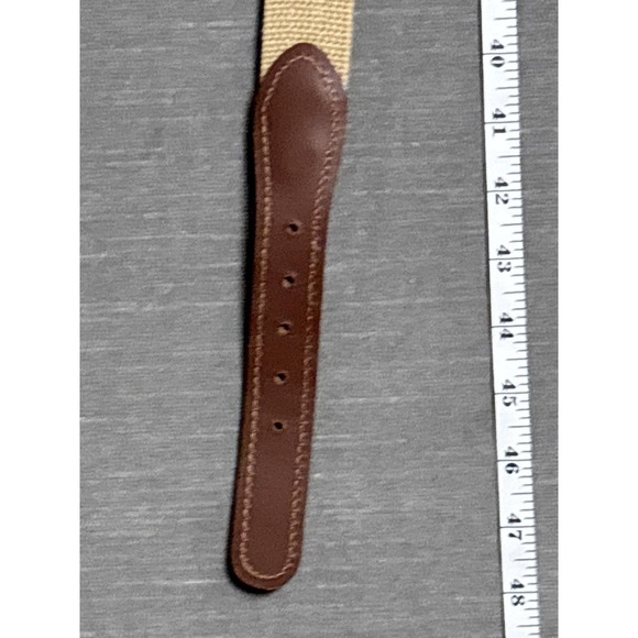 Zep Pro Belt Mens 42 Brown Cotton Canvas Leather Brass Fish Woven‎ USA - Picture 13 of 14
